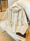 Women Polka Dot Hooded Jacket