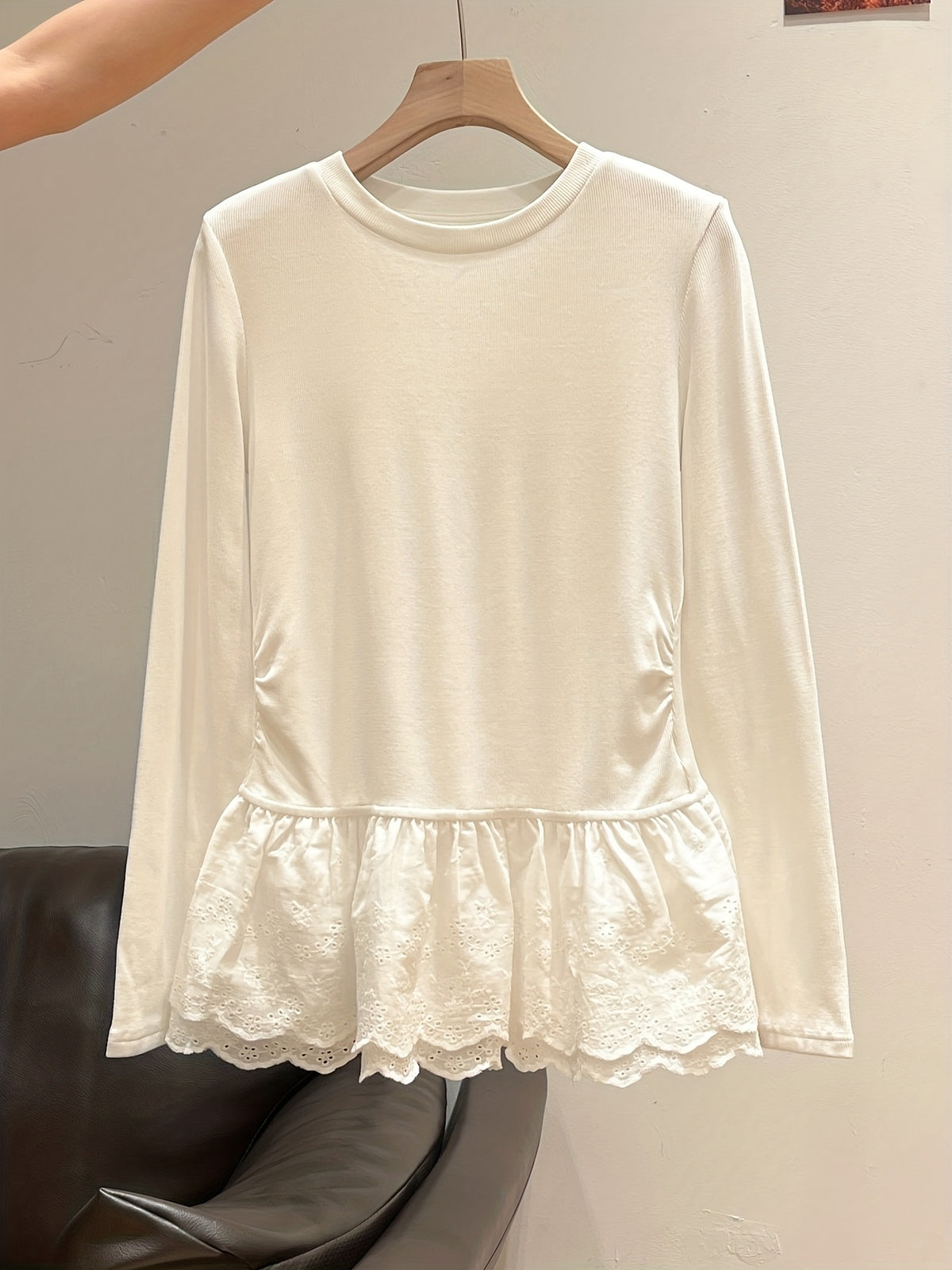 Women Long Sleeve Round Neck Tunic Top