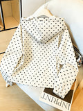 Women Polka Dot Hooded Jacket