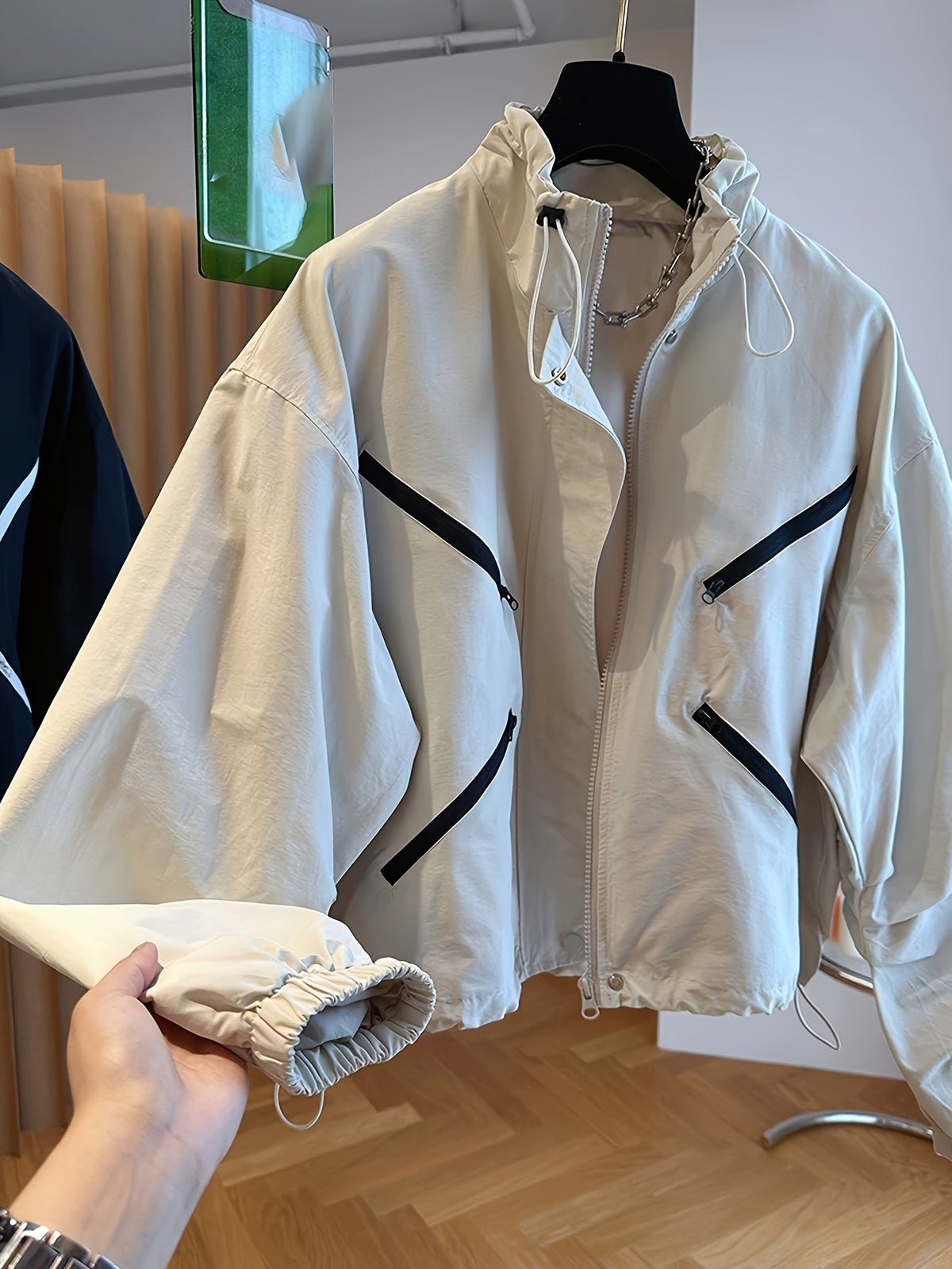 Women Cropped Windbreaker Jacket