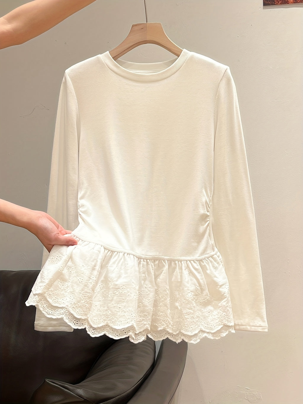Women Long Sleeve Round Neck Tunic Top