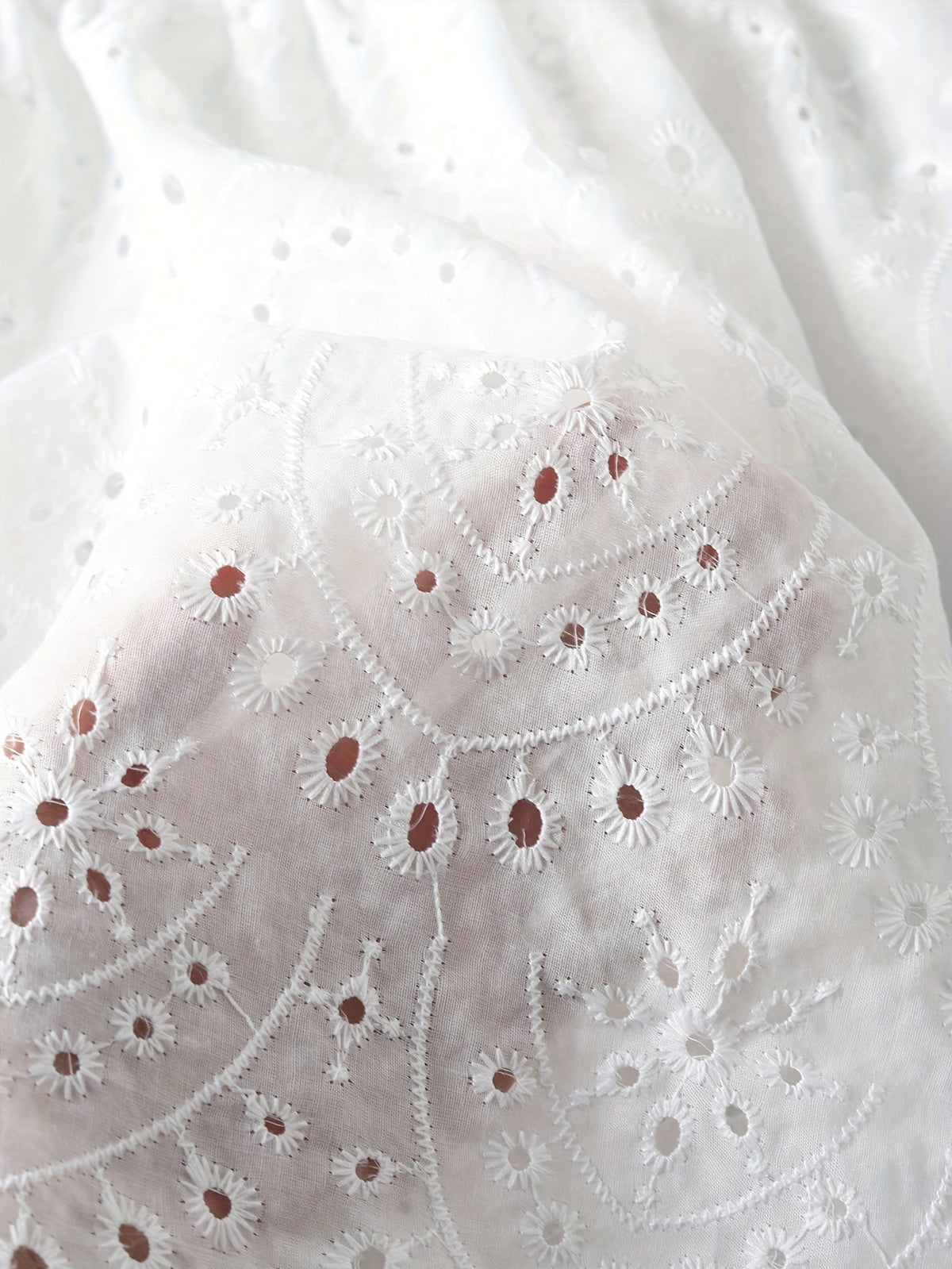 Women Eyelet Embroidery Tiered Maxi Skirt
