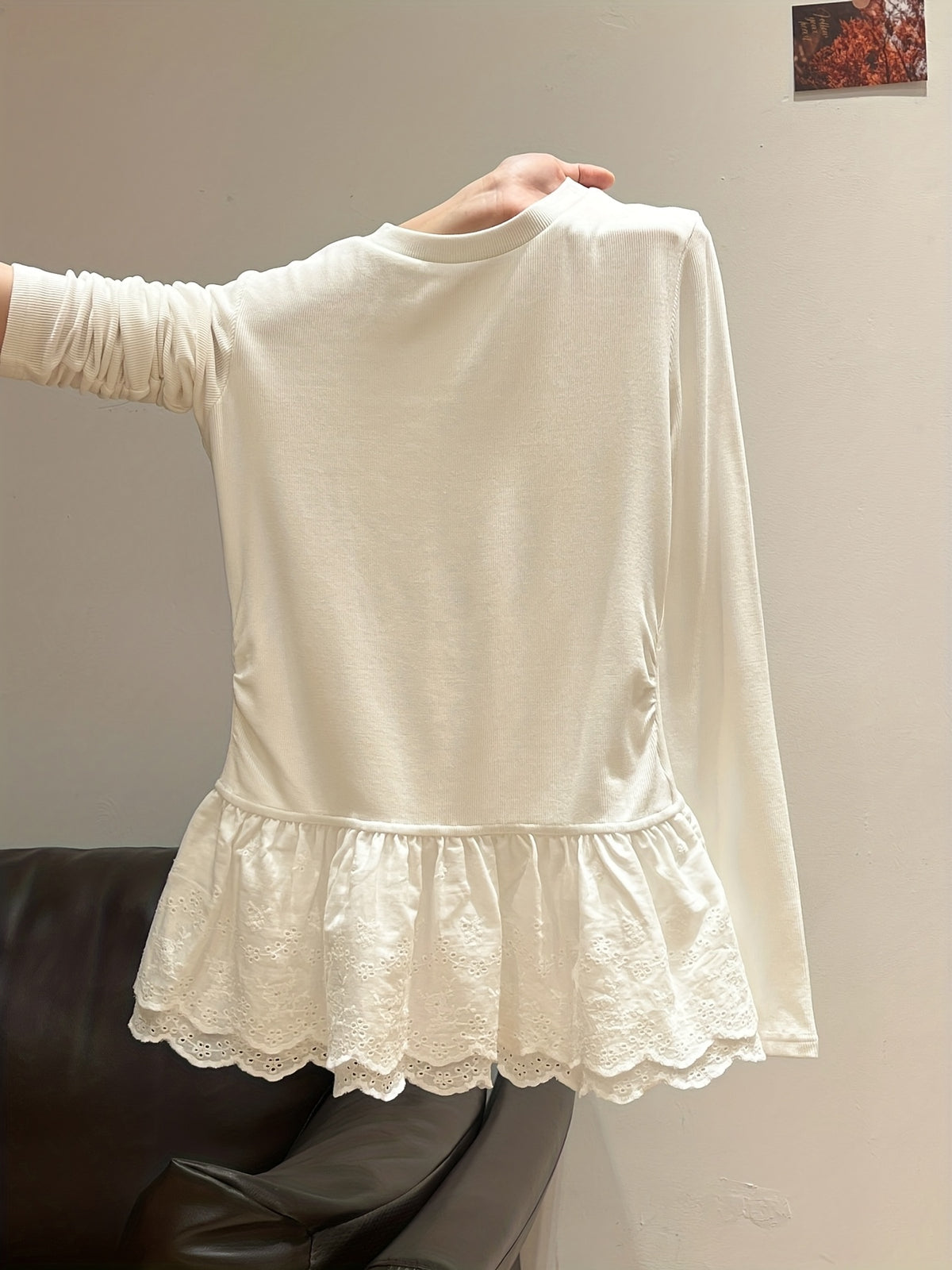 Women Long Sleeve Round Neck Tunic Top