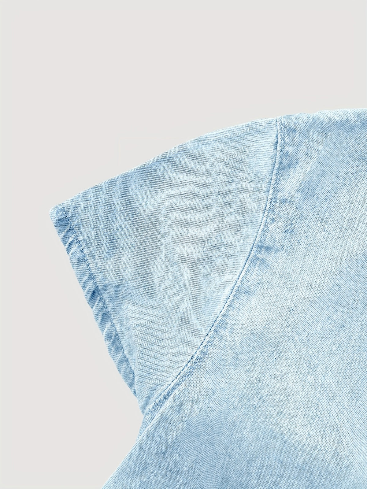 Women Short Sleeve Denim Shirt