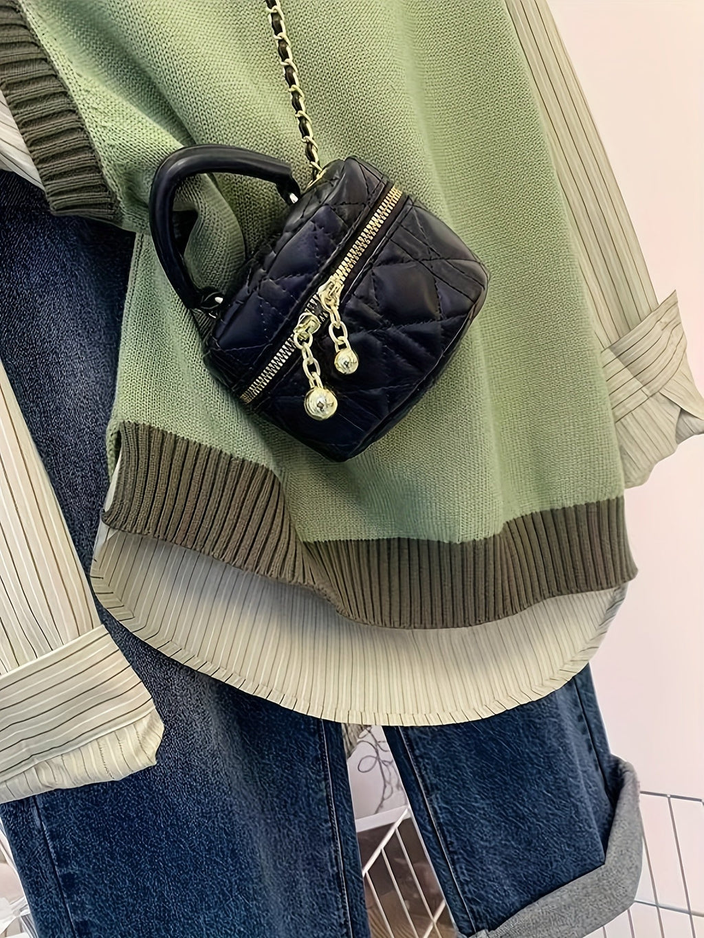 Women 2 In 1 Fake Two Piece Knit Top