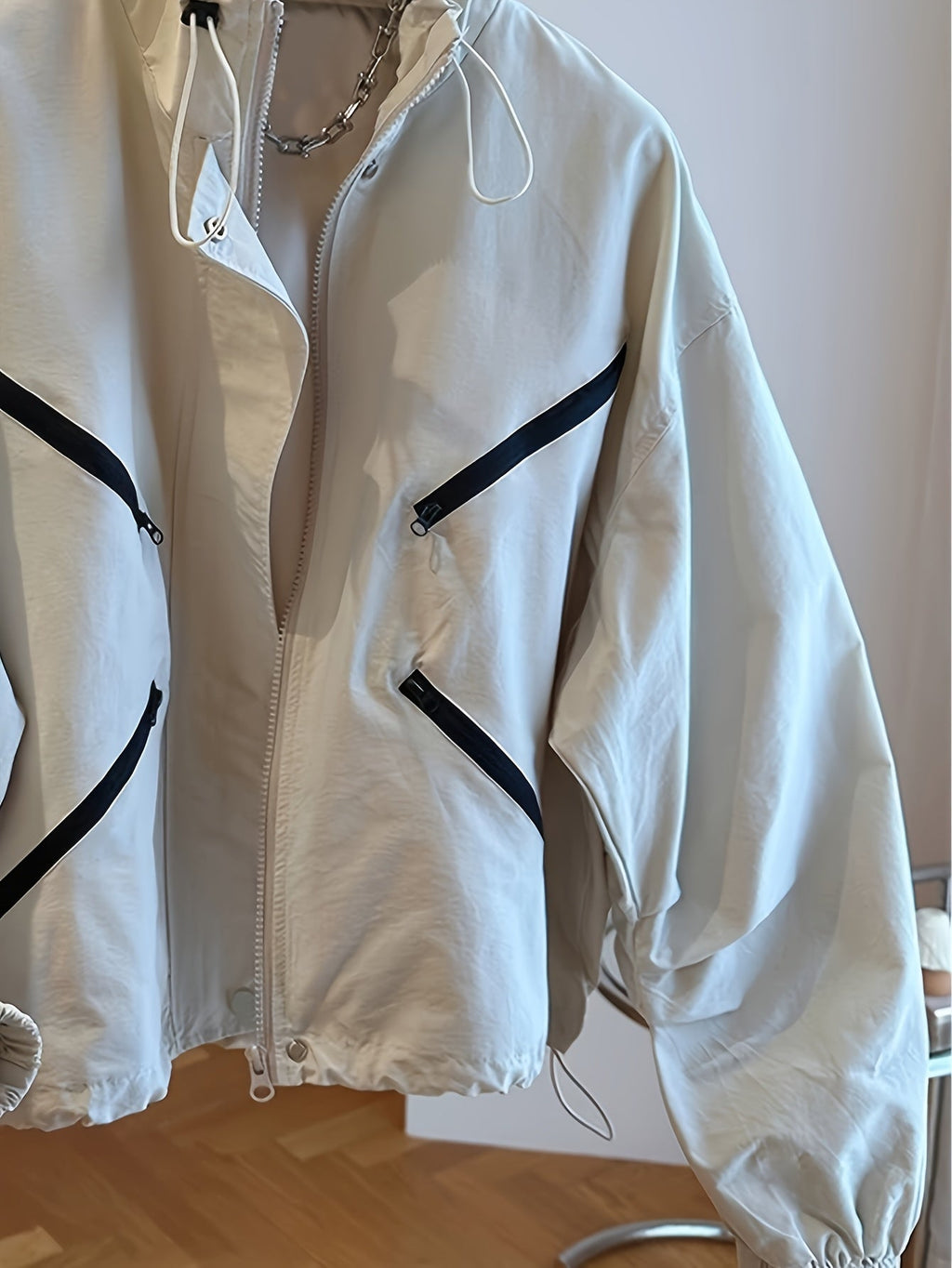 Women Cropped Windbreaker Jacket
