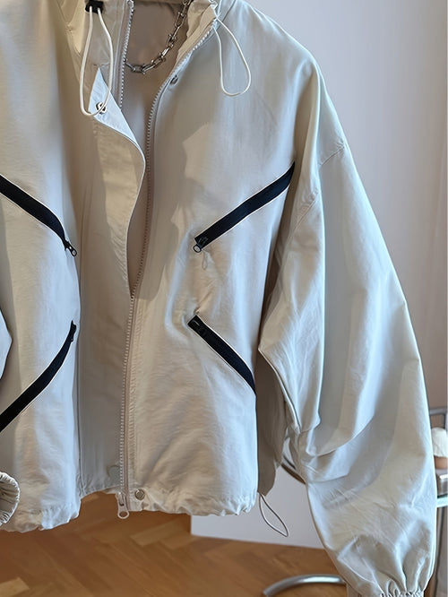 Women Cropped Windbreaker Jacket