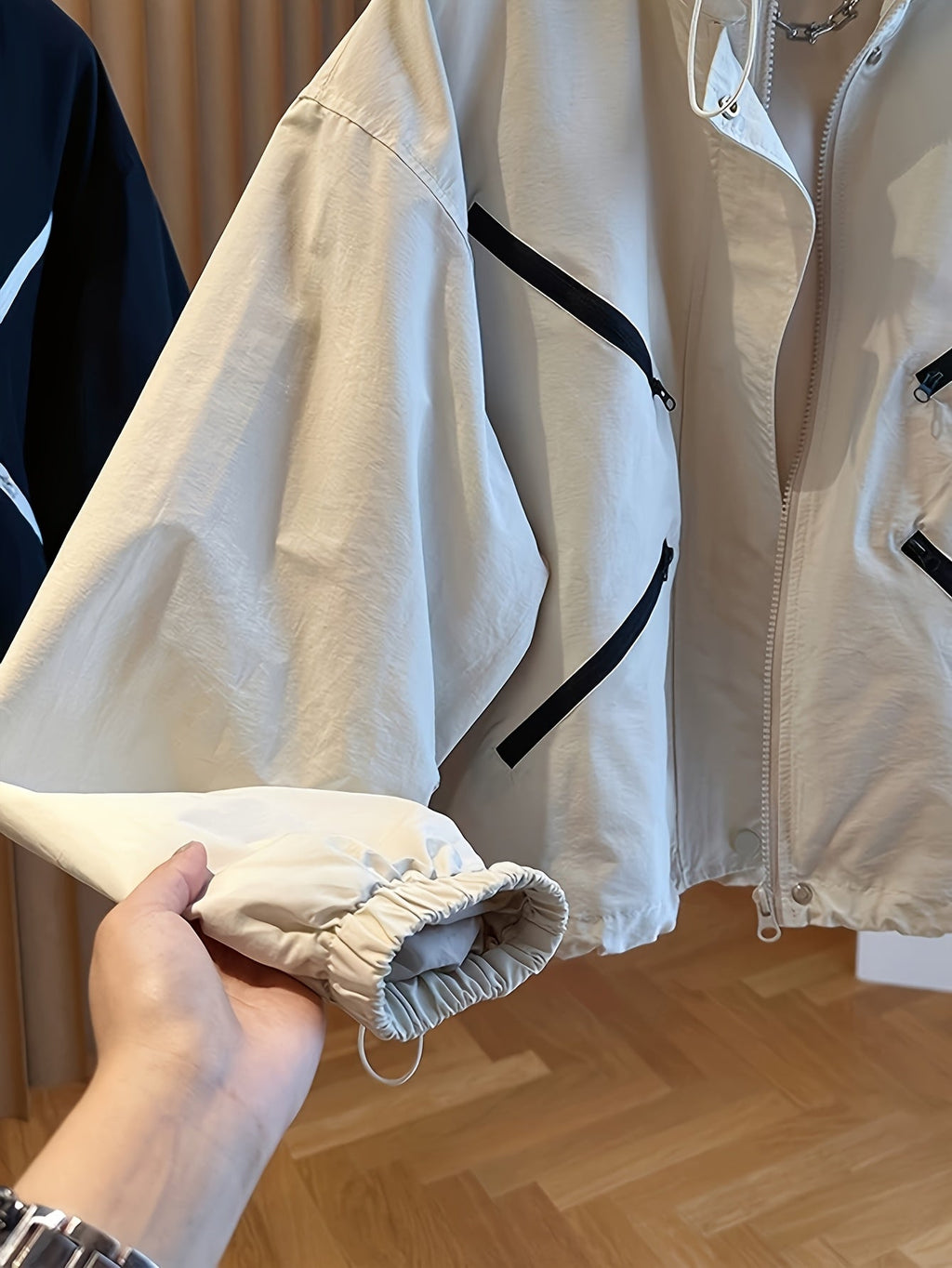 Women Cropped Windbreaker Jacket
