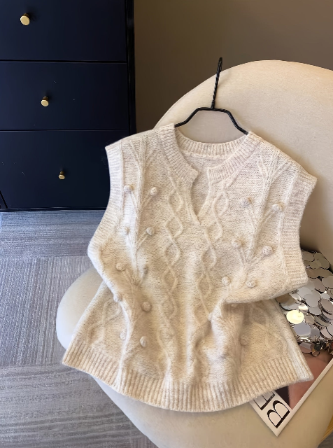Women Cable Knit Sweater Vest