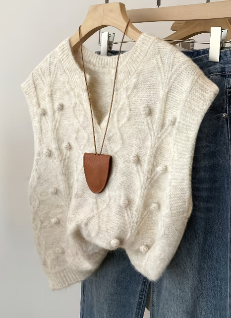 Women Cable Knit Sweater Vest