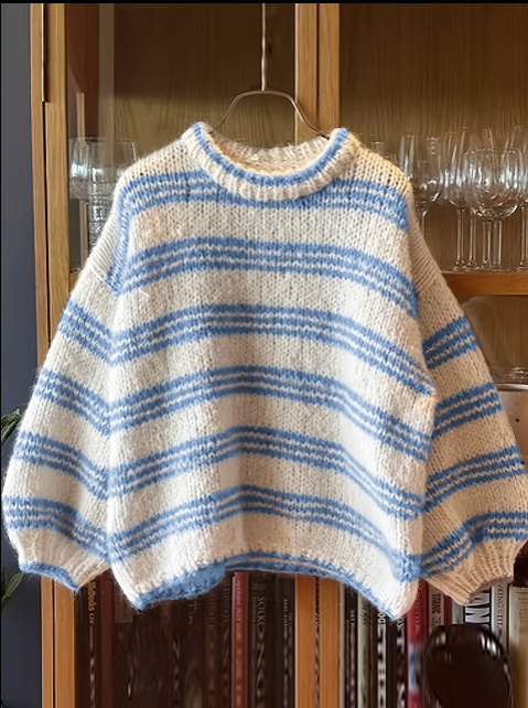 Women Loose Striped Knit Sweater